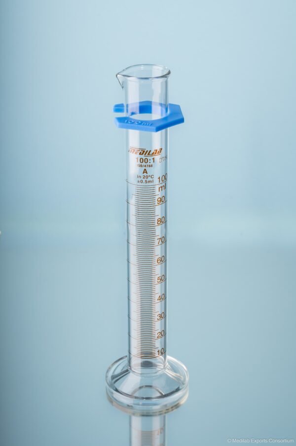 กระบอกตวงแกวฐานกลม Measuring Cylinder with spout round base Class A