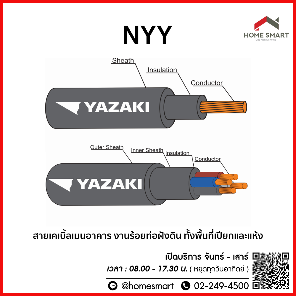 สายไฟ NYY YAZAKI 3 C homesmart