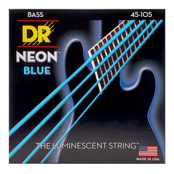 Dr Strings Neon Blue Bass Medium String Stringsshop