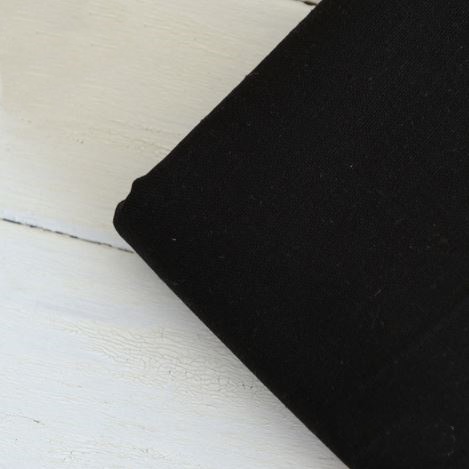 ผ้าคอตต้อนลินินสีพื้น สีดำ 1/4 เมตร (50 x 70 ซม.)