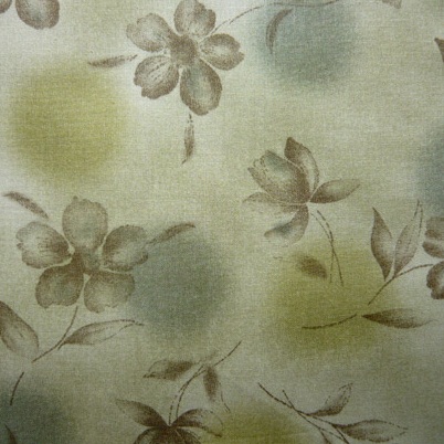 ผ้าคอตต้อนญี่ปุ่น ลายดอก สีเขียว 1/4 เมตร (50 x 55 ซม.)