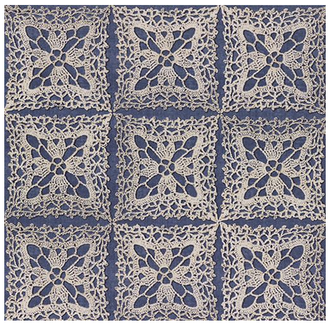 ผ้าคอตต้อน Lecien by Masako สีน้ำเงิน ขนาด 1/2 เมตร (50 x 110 ซม.)