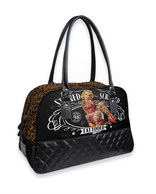 Liquor Brand LAST PORT Sailor Tattoo Oldschool Bowler Bag Tasche Rockabilly 