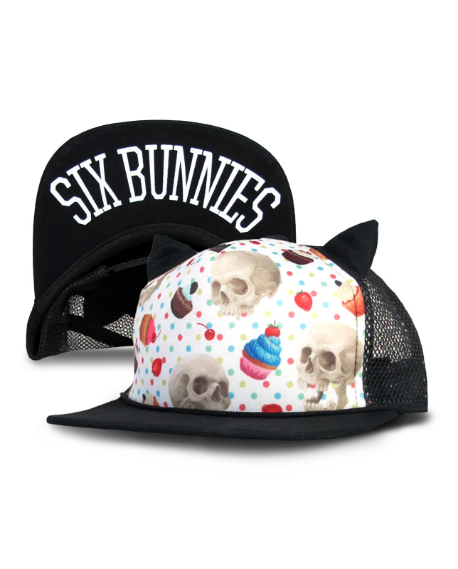 Six Bunnies CUPCAKE SKULLS Kids Accessories Hat. 