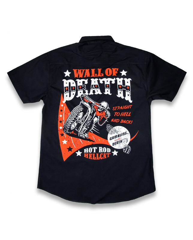 Hotrod Hellcat WALL OF DEATH Men Workshirt   