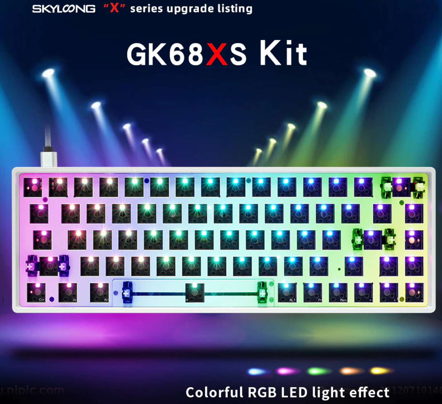 SKYLOONG GK68XS คัสต้อมคีย์บอร์ดคิท บลูทูธ+สาย (bluetooth) hotswap 65% 68 keys mechanical keyboard
