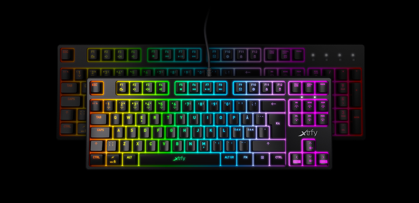 XTRFY K4 RGB Tenkeyless, Mechanical gaming keyboard with RGB, US 87 Keys