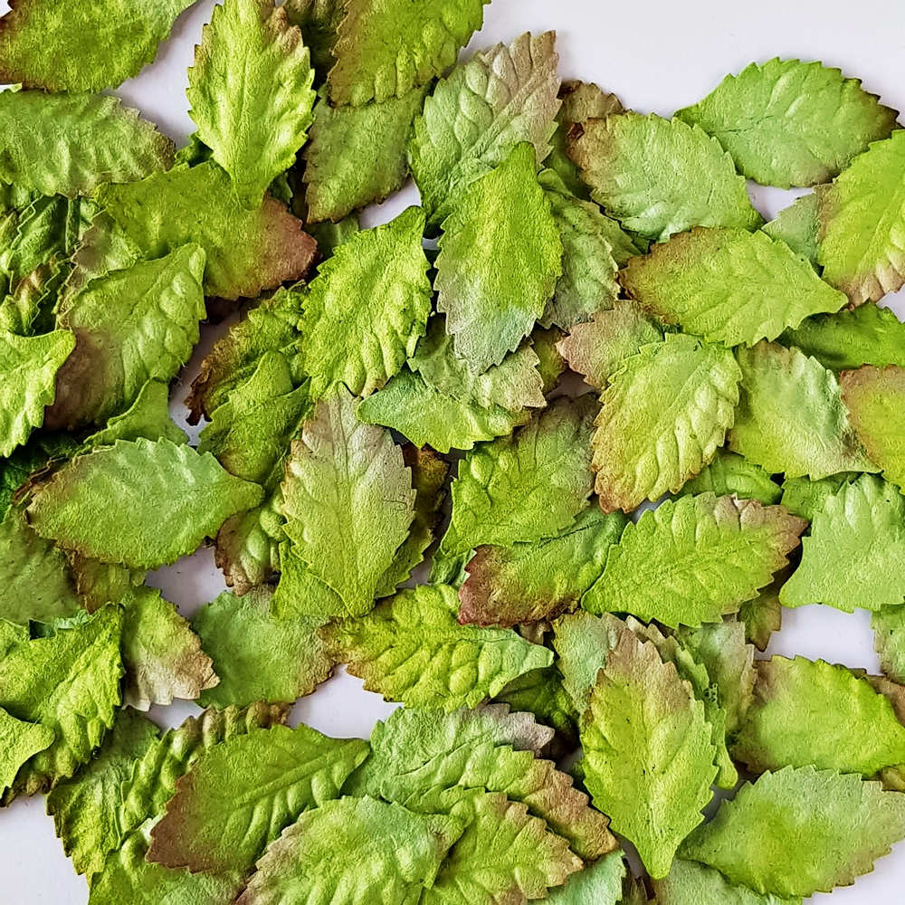 Set 100 Pcs. Green Leaves Mulberry Paper