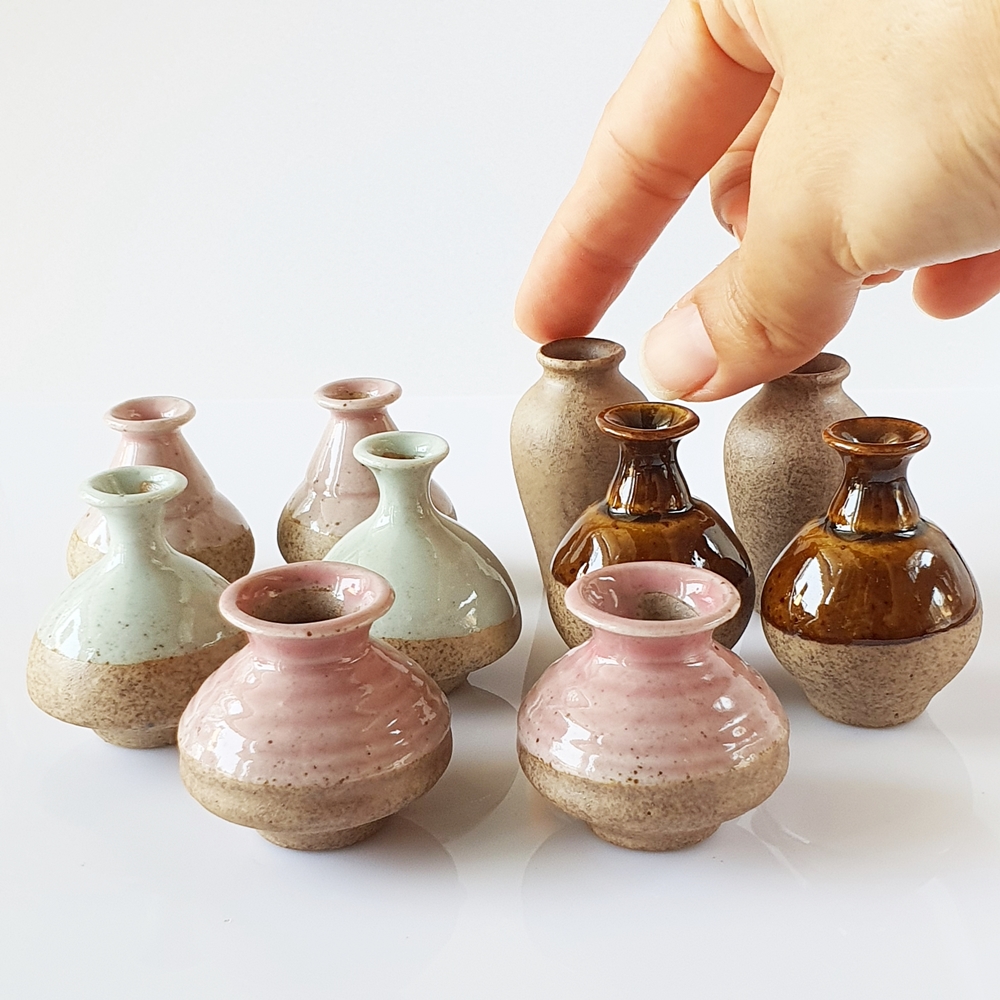Dollhouse Miniatures Ceramic Vase Jar Pot Flower Supply Set 10  Pieces