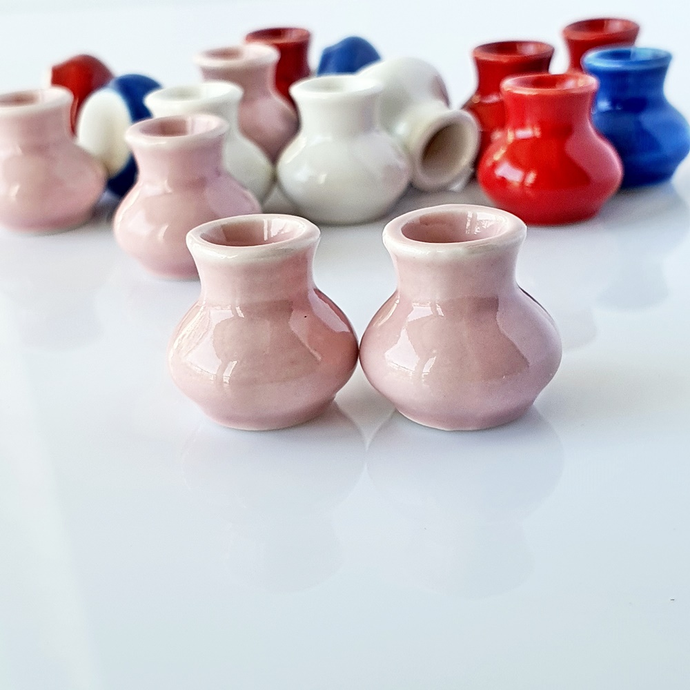 Dollhouse Miniatures Ceramic Flower Vase Pot Garden Supply