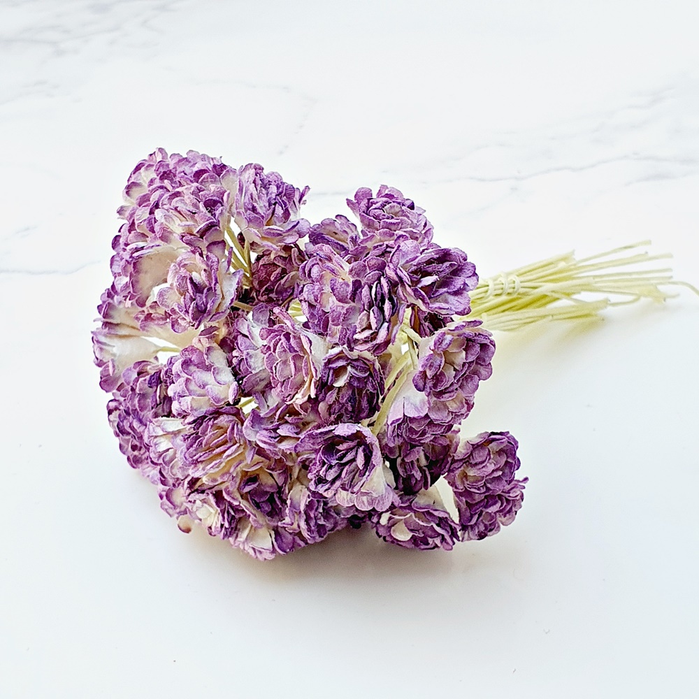 Mulberry Paper Flowers Purple Baby's Breath Crafts Supplies Wholesale Lot 110 Pcs