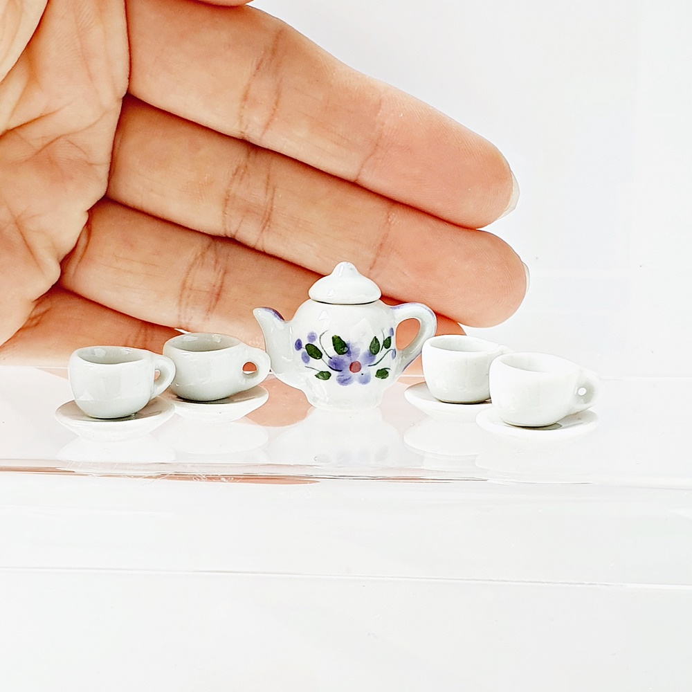 Ceramic Hand painted Teapot Coffee Tea Cups Set