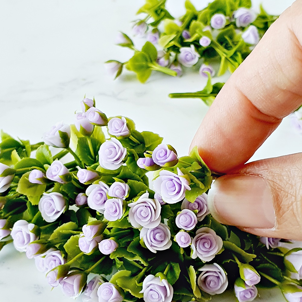 Purple Rose Miniatures Handmade Clay Flowers