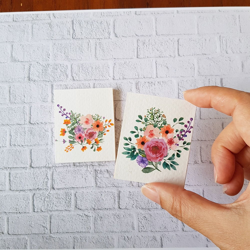 2 Pcs Water Color Flower Picture on Wood(copy)