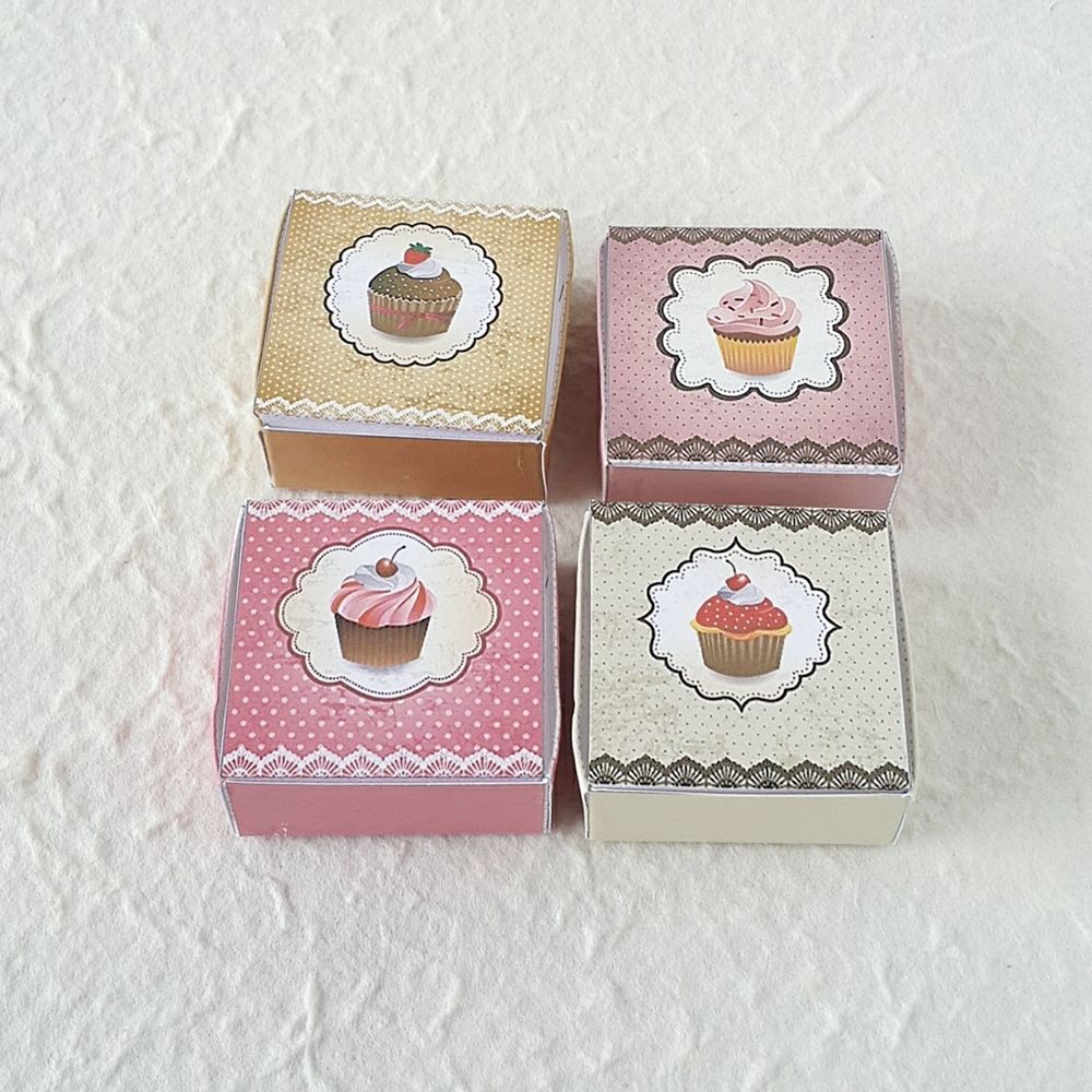 Dollhouse Miniatures Cake Boxes Size 4 cm. Set 4 Pieces