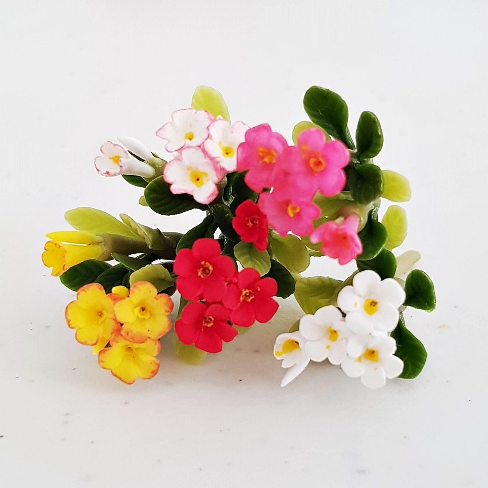 5x Mix Color Mini Plumeria Clay Flowers Handmade Dollhouse Miniature Fairy Garden Decoration