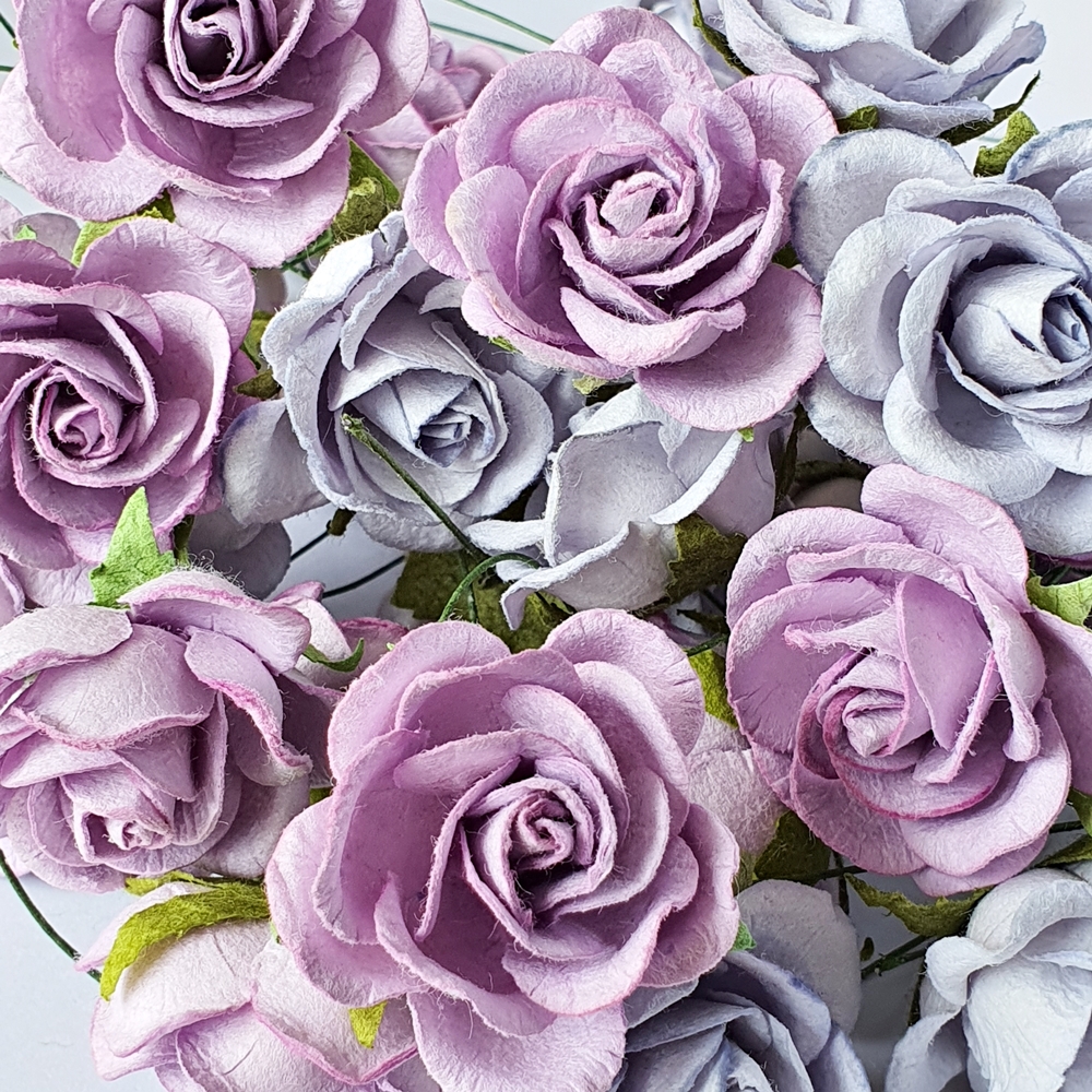 6x Rose Mulberry Paper Flower Crafts Handmade Wedding Card Scrapbooking Miniature Handcrafted