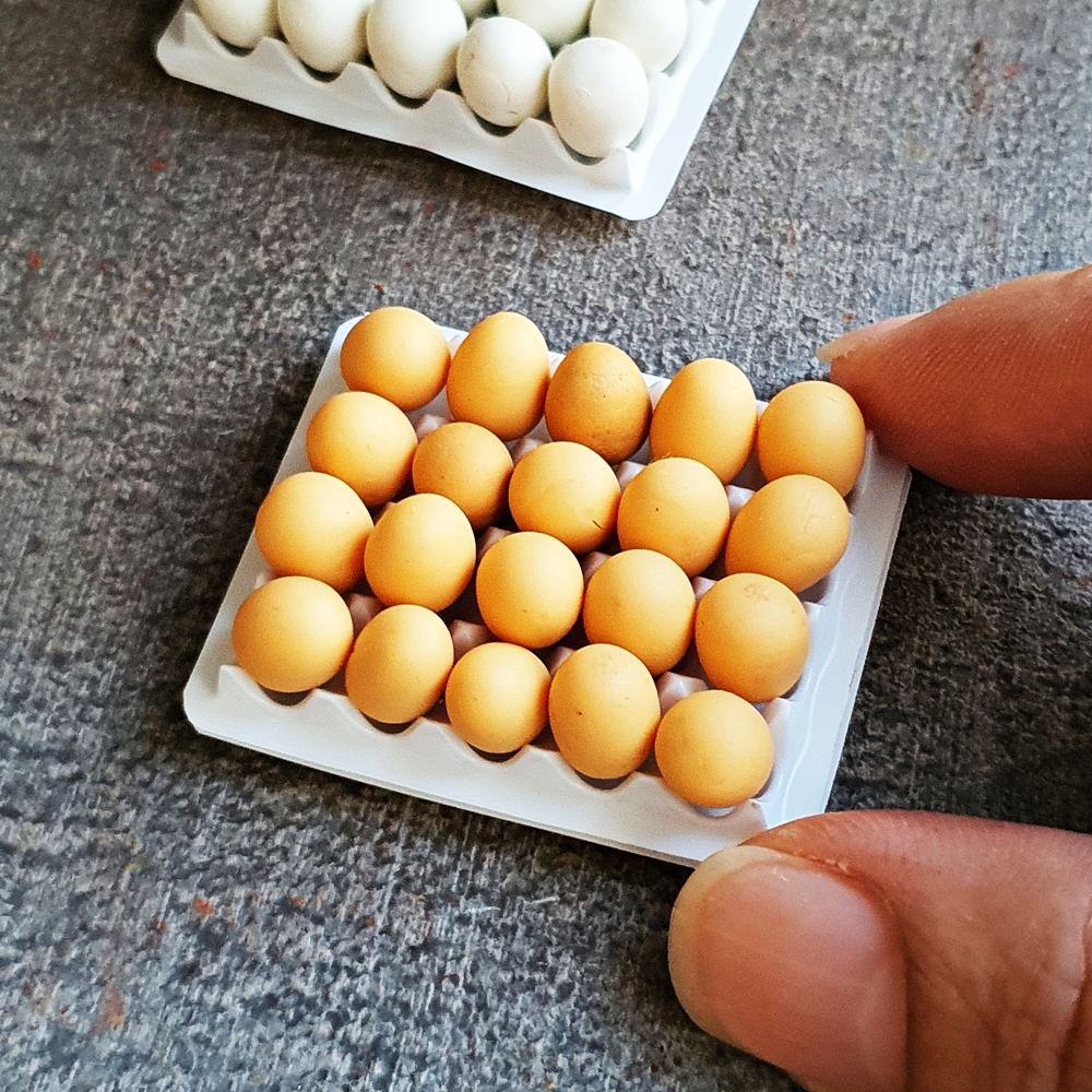 Miniatures 20 Chicken Eggs in Plastic Tray
