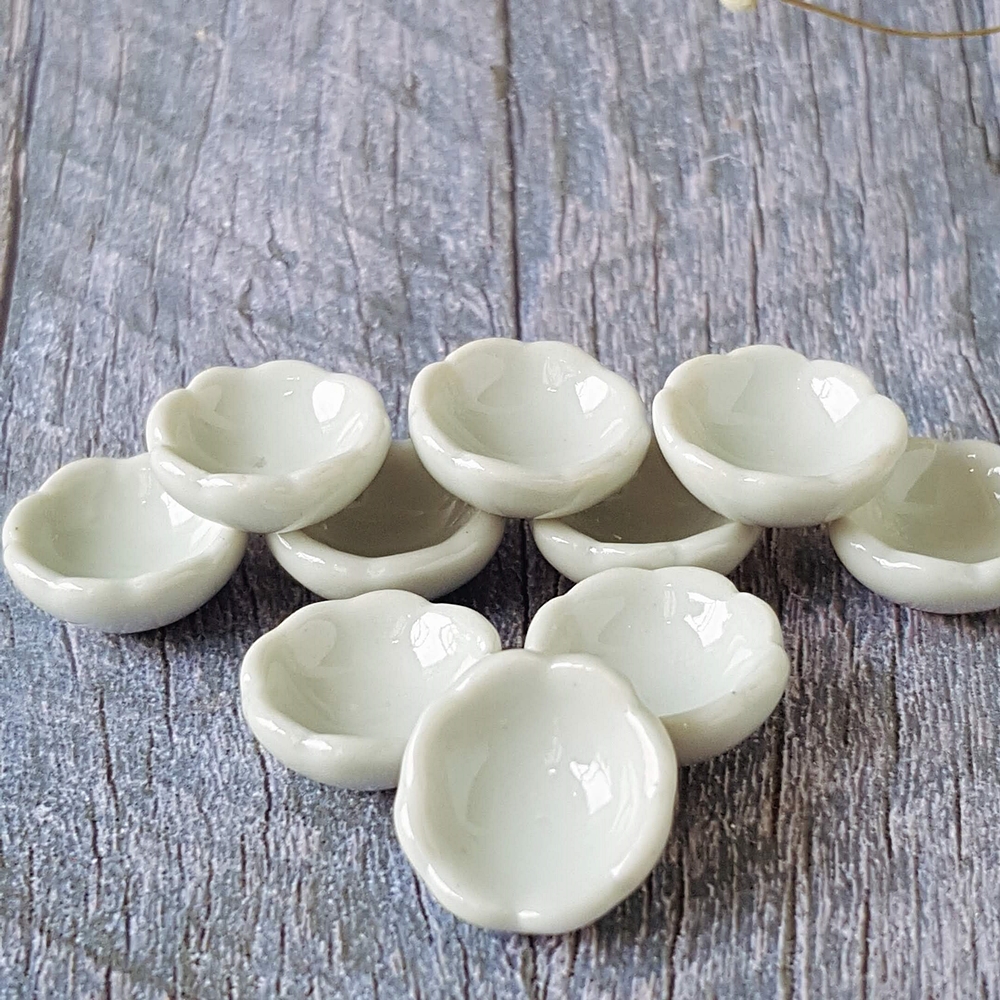 Dollhouse Miniatures Ceramic Tableware White Bowl 10mm