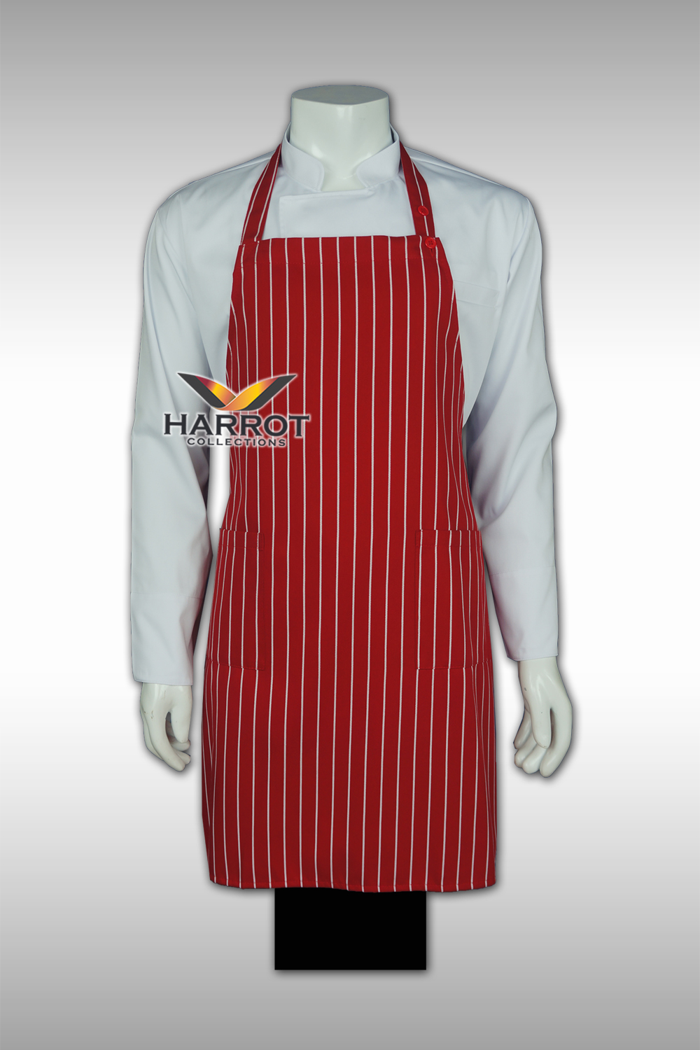 ผ้ากันเปื้อน ผ้ากันเปื้อนเชฟ ผ้ากันเปื้อนพ่อครัว ผ้ากันเปื้อนกุ๊ก ผ้ากันเปื้อนเสิร์ฟ เต็มตัว ลายลาครัวแดง (FSA0707)