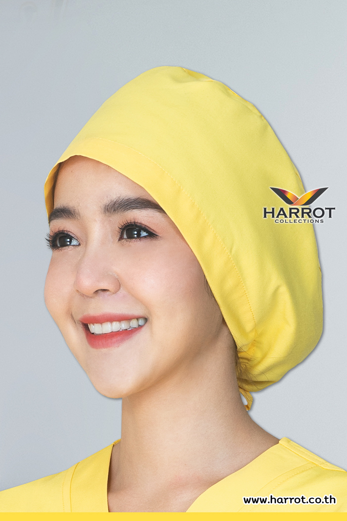 หมวกคลุมผม ห้องผ่าตัด สีเหลือง (HPC0106)