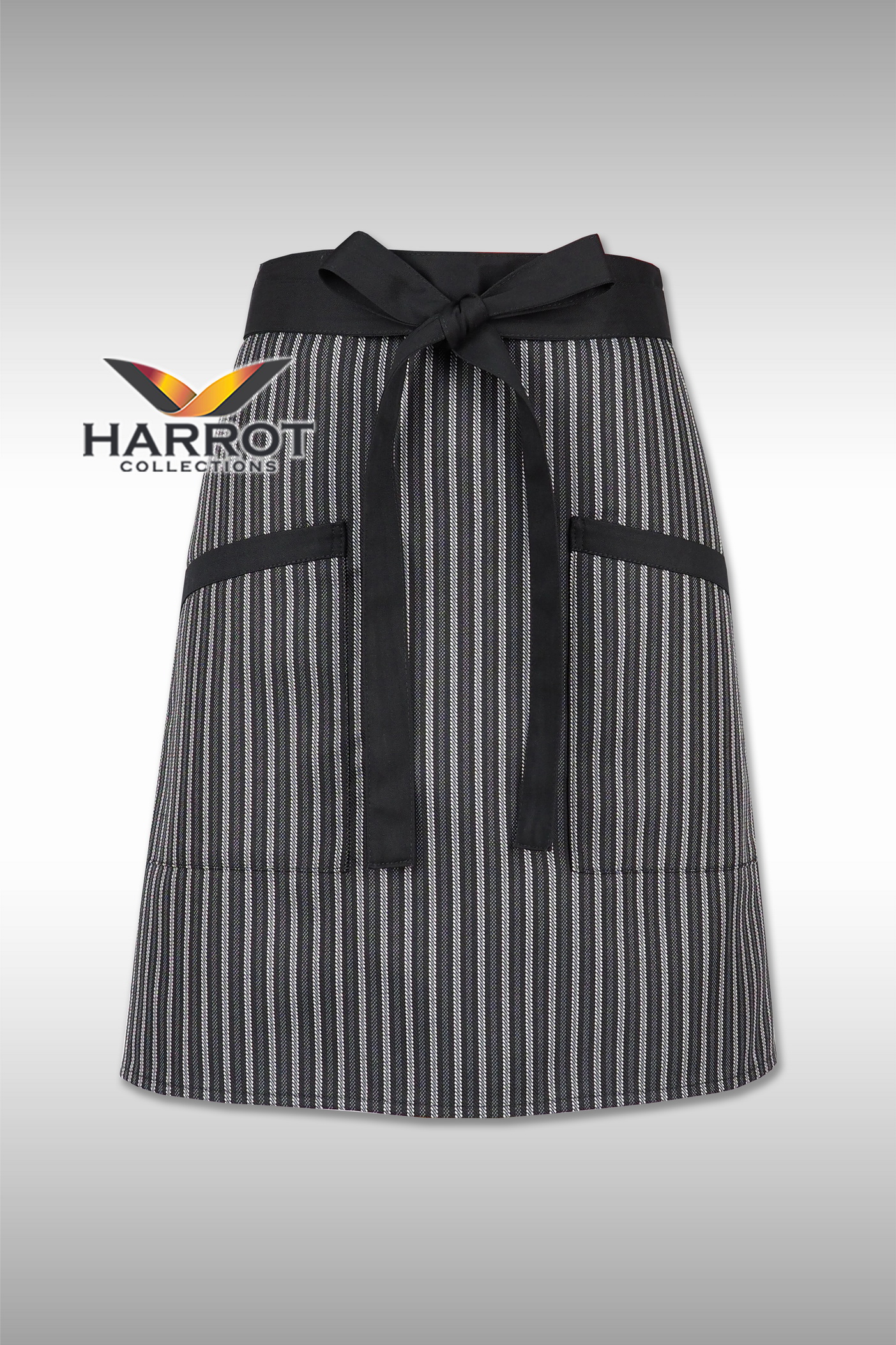 GM  Half Short Apron (Black Long Tie)
