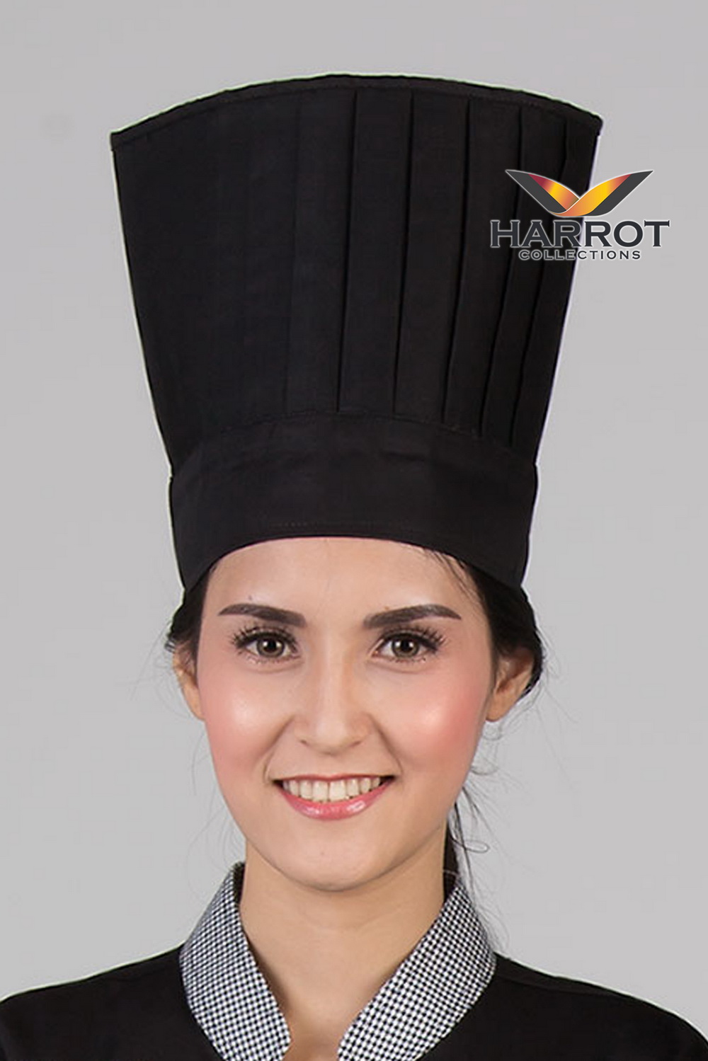 BLACK LONG CHEF HAT 9 INCHES
