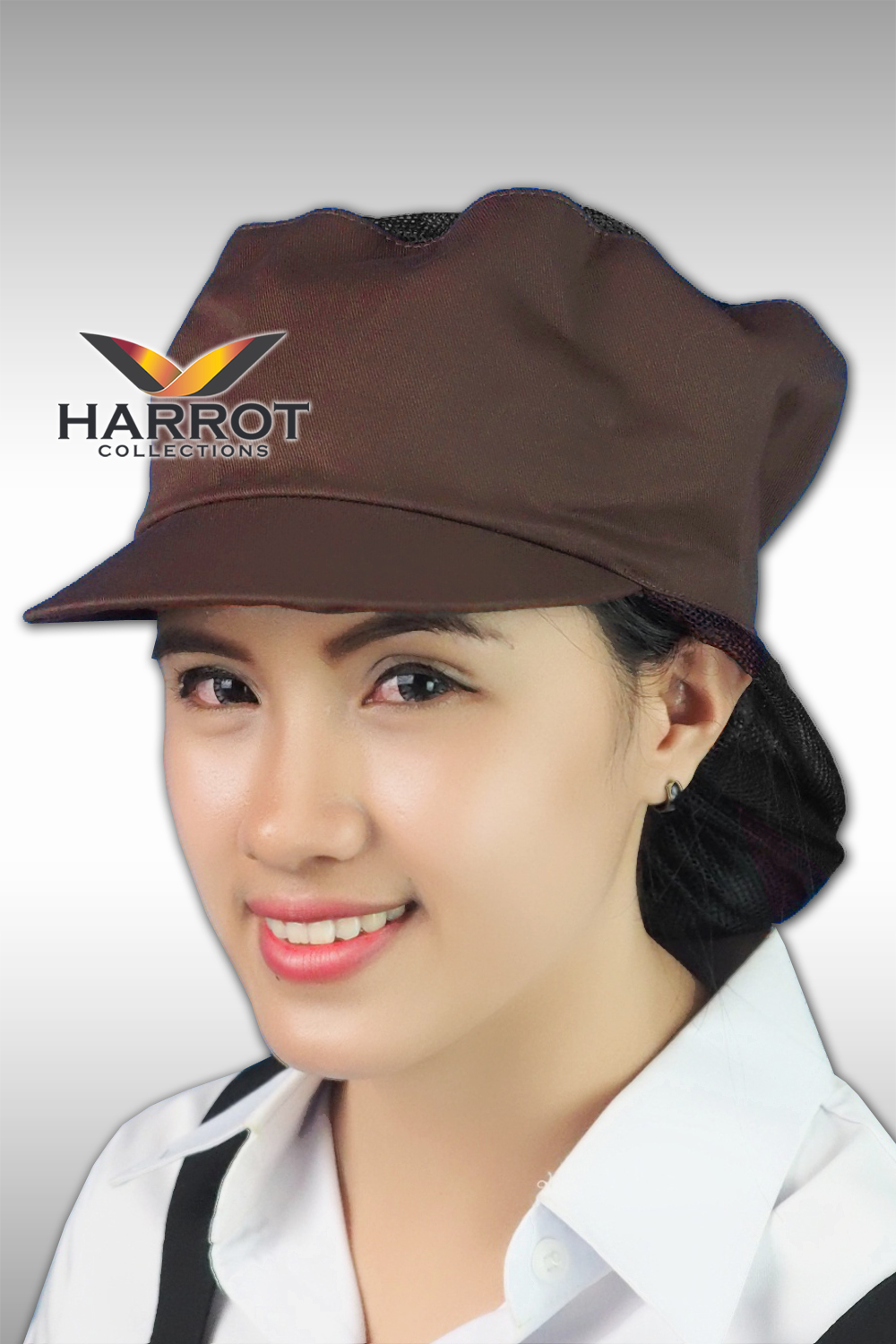 Brown Cooking Hat with Net (PRD0010)