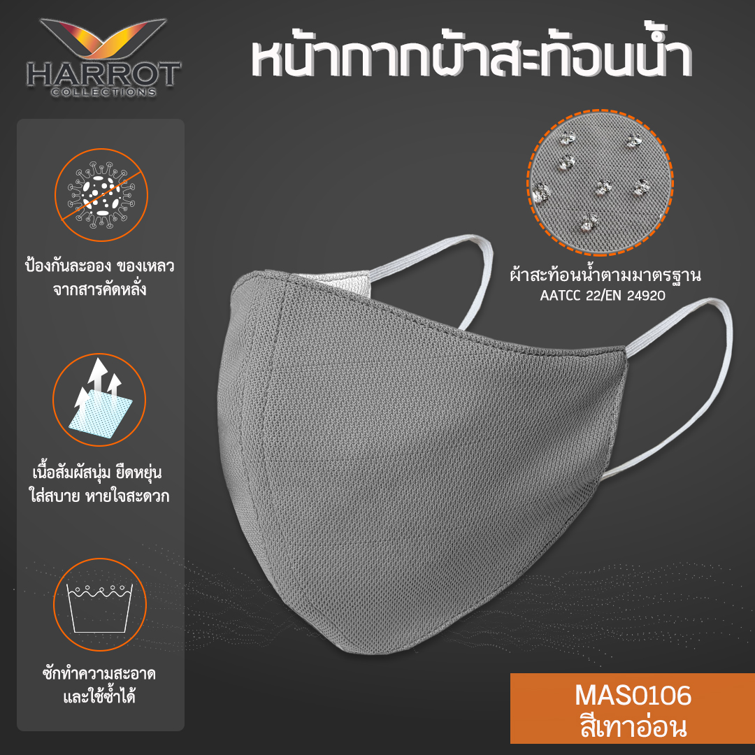 Gery Water Repellent Fabric Mask
