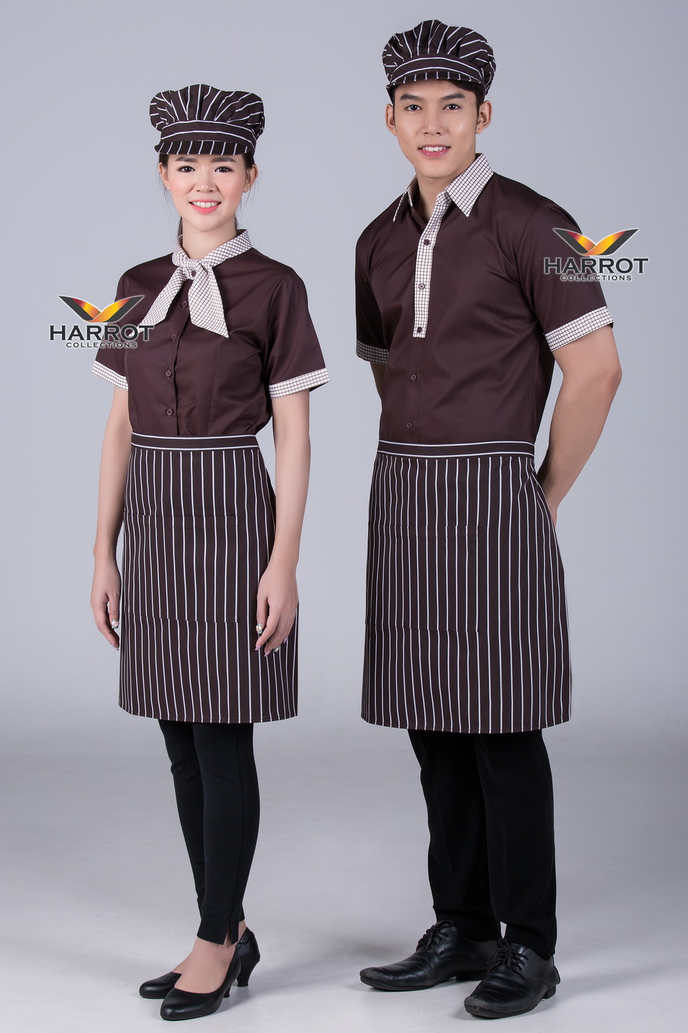 Scotch Collar& Cuffs Brown Waiter & Waitress Shirt