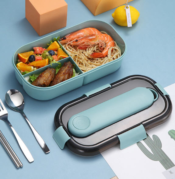 กล่องข้าว,กล่องใส่ข้าว+ช้อนส้อมตะเกียบ,กล่องข้าวพลาสติก