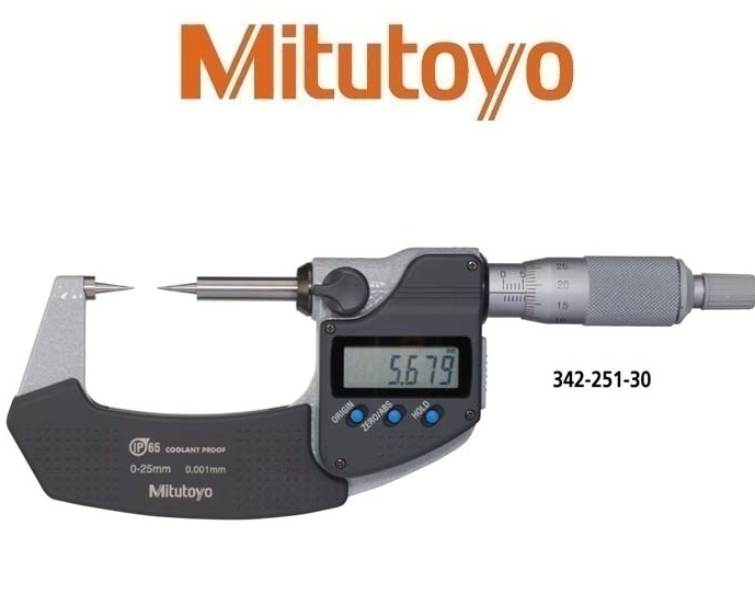 Digital Point Micrometer Only Metric Tip angle 15 Degree [Series 342]