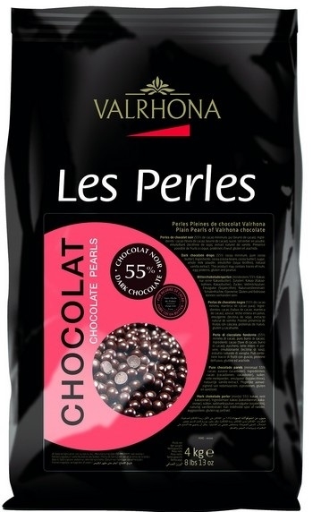 VALRHONA DARK CHOCOLATE PEARLS 55%
