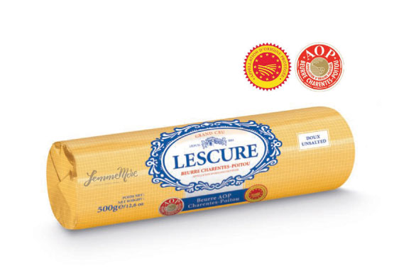 Lescure unsalted butter roll 500g (เนยจืด)