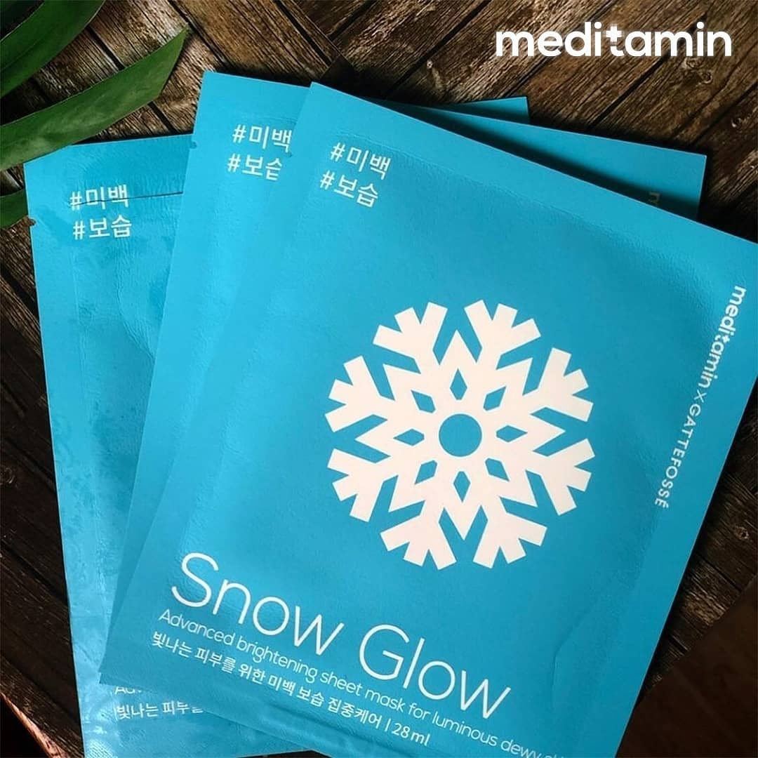 Meditamin Snow Glow Sheet Mask 25ml (1 กล่อง 5 แผ่น)