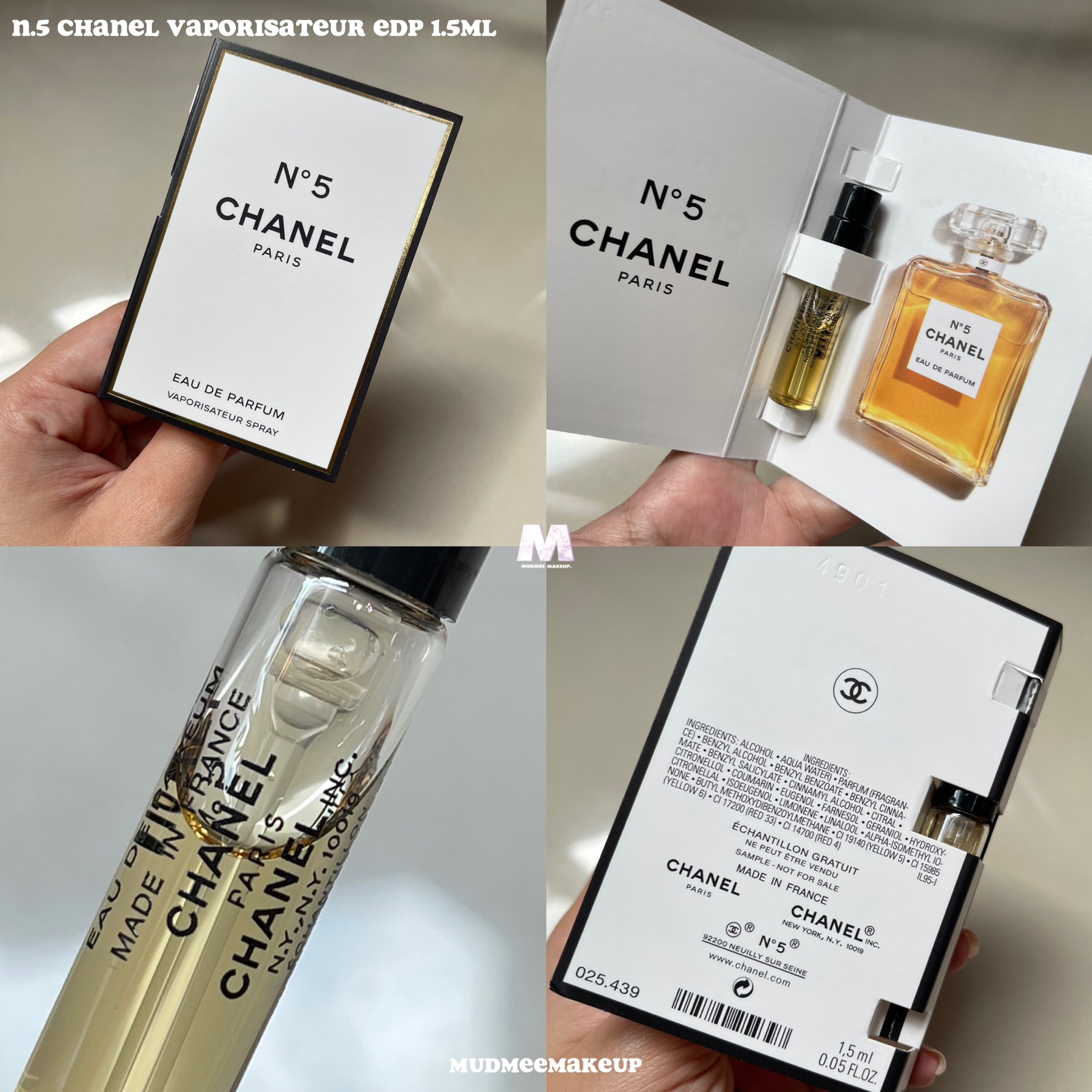 น้ำหอม Chanel N'5 Eau De Parfum ขนาดทดลอง 1.5ml แบบสเปรย์