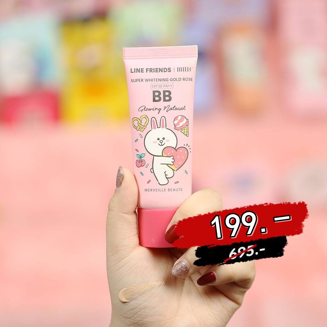 MILLE SUPER WHITENING GOLD ROSE BB CREAM SPF 30 PA++ (LINE FRIENDS) #1 Silky Ivory