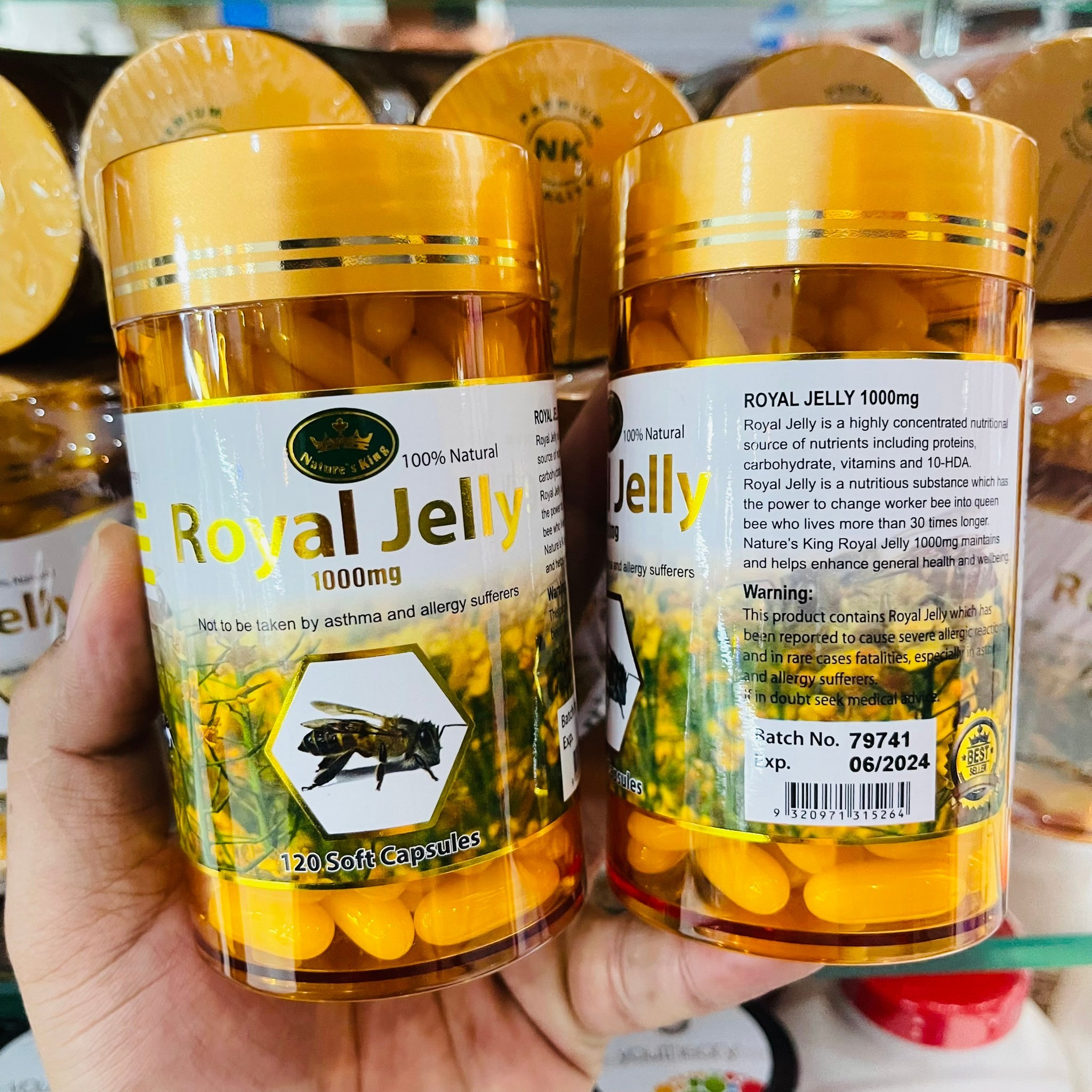Nature's King Royal Jelly 1000mg 120 Soft Capsules (นมผึ้ง)