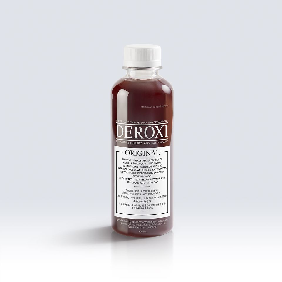 DEROXI น้ำสมุนไพรดีทอกซ์ Original (Super anti-aging) สูตรถั่งเช่า ขนาด 250 มล 0 kcal