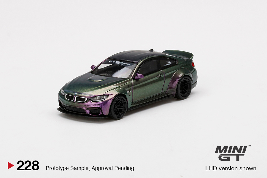 MINI GT 1:64 LB Work BMW M4 Black with M Stripes Car in box