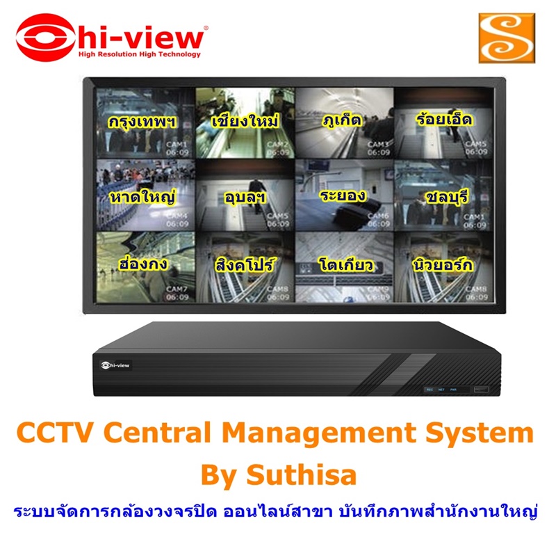 CCTV Central Management System By Suthisa ระบบจัดการกล้องวงจรปิด ออนไลน์สาขา บันทึกภาพสำนักงานใหญ่