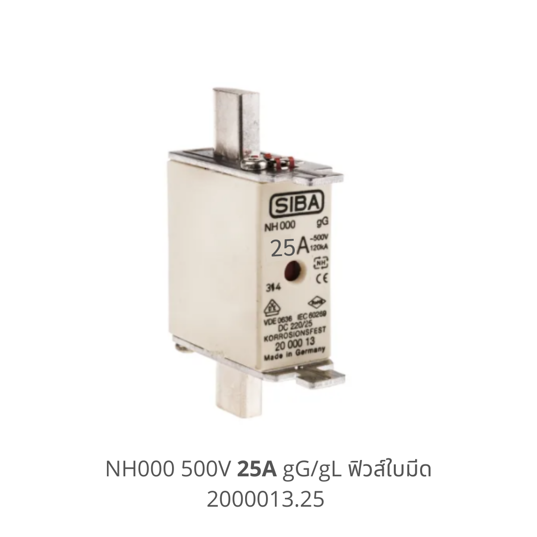 Low Voltage Fuse, Class gG/gL, 500V, NH 000, 25A
