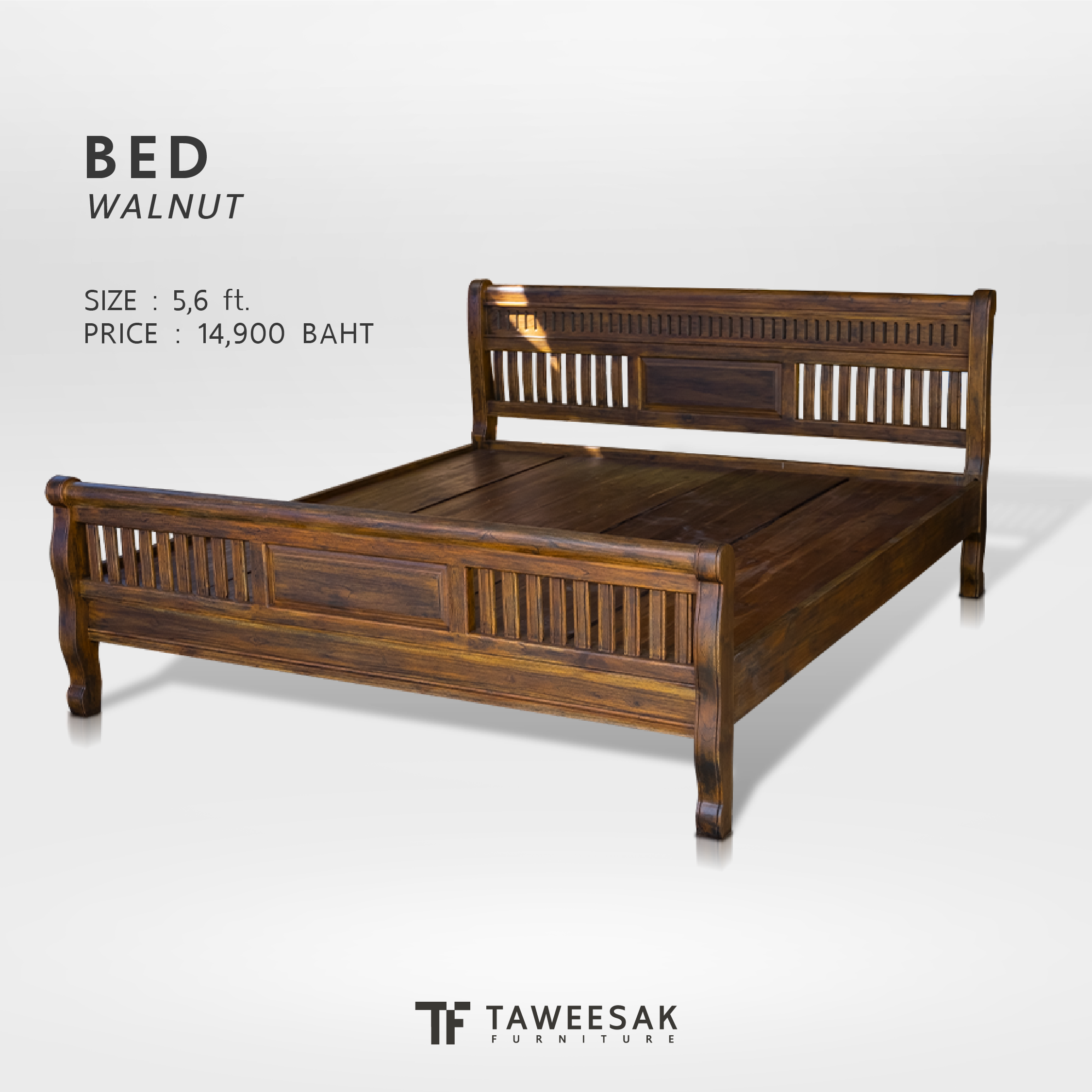 เตียงไม้สัก BE006