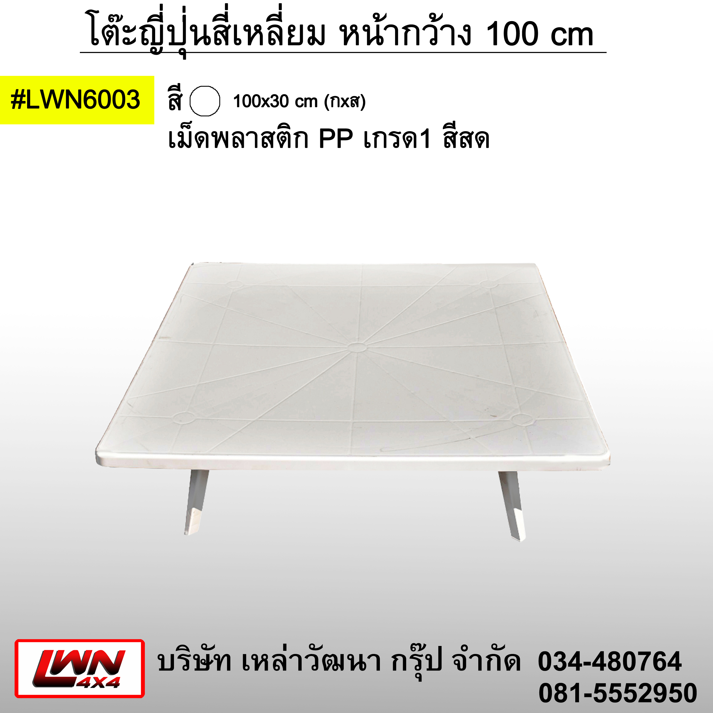 Low table width 100x100cm #LWN6003
