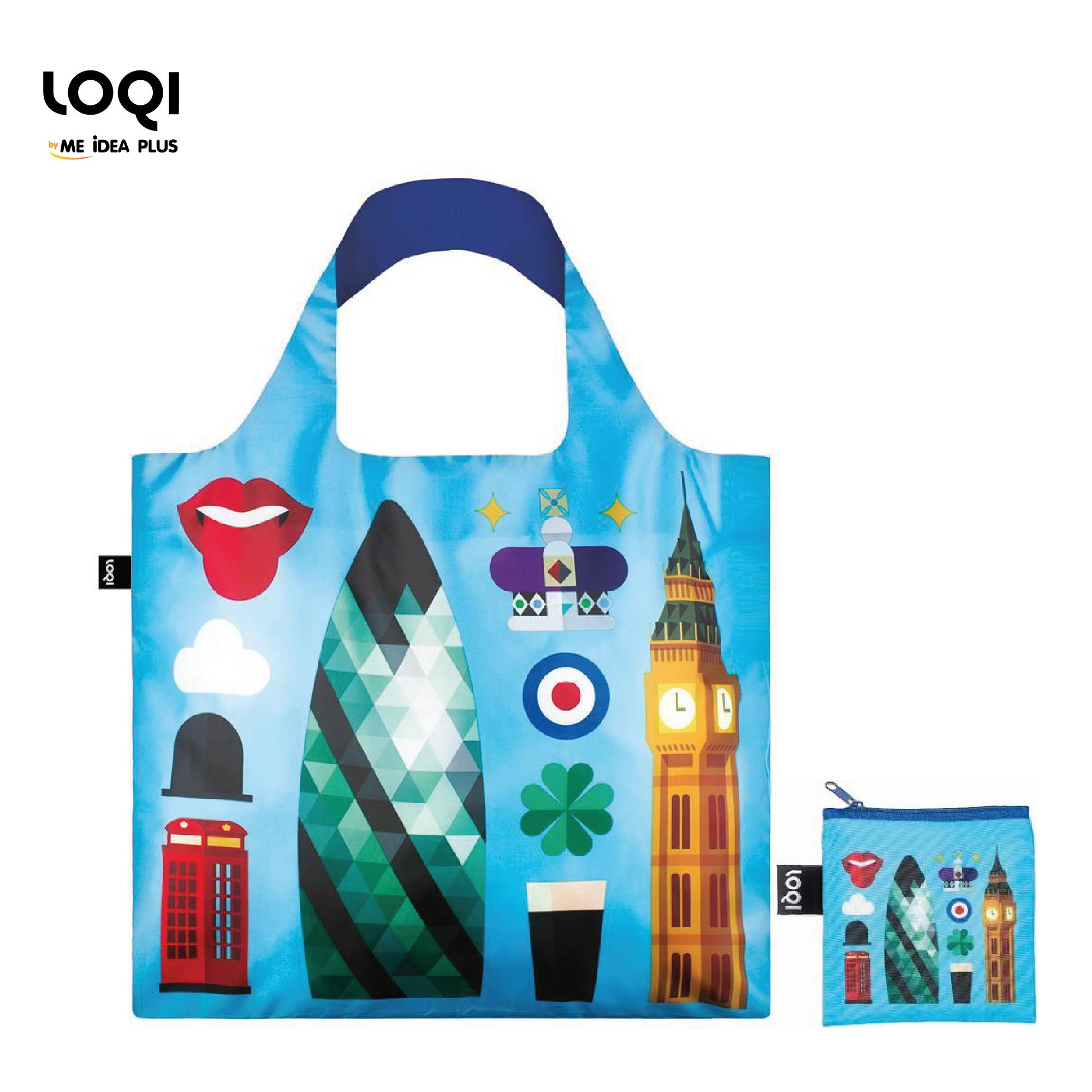 กระเป๋าผ้าแฟชั่นแบรนด์LOQI รุ่น Hey Studio London ใบใหญ่1ใบ+ใบเล็ก1ใบ
