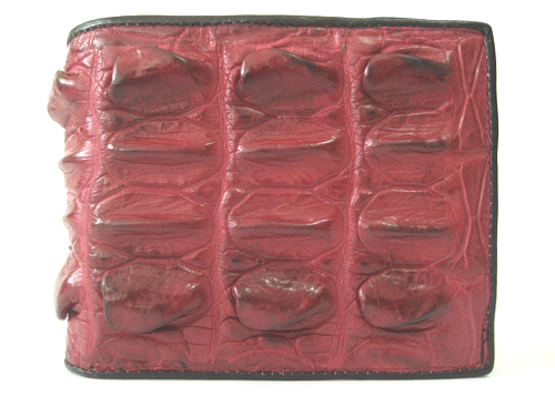 Genuine Tail Crocodile Leather Wallet in Red Crocodile Leather #CRM448W-01