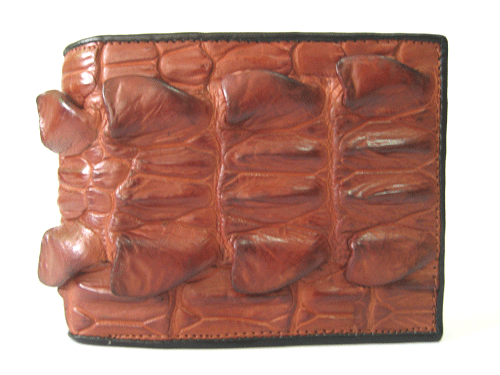 Genuine Tail Crocodile Leather Wallet in Light Brown (Tan) Crocodile Leather #CRM448W-02