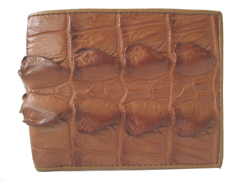 Genuine Tail Crocodile Leather Wallet in Light Brown Crocodile Leather #CRM448W-09