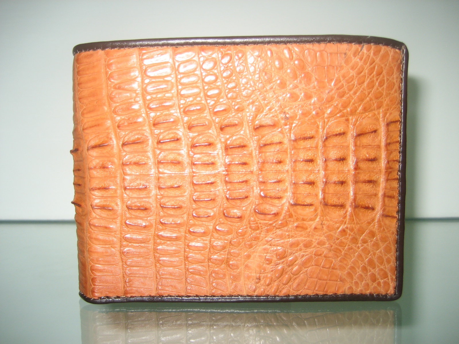 Genuine Crocodile/Alligator Leather Wallet in Light Brown (Tan) Crocodile Leather #CRM443W-06