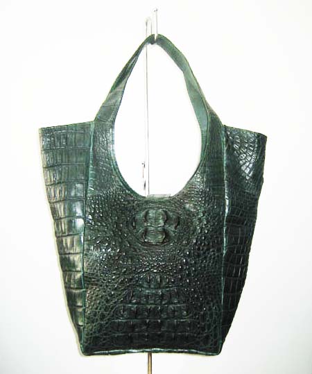 Genuine Hornback Crocodile Handbag in Green Crocodile Leather #CRW302H-GR